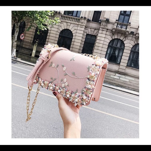 Ladies Square Flower Shoulder hand bag (Brand new) - Picture 6 of 7